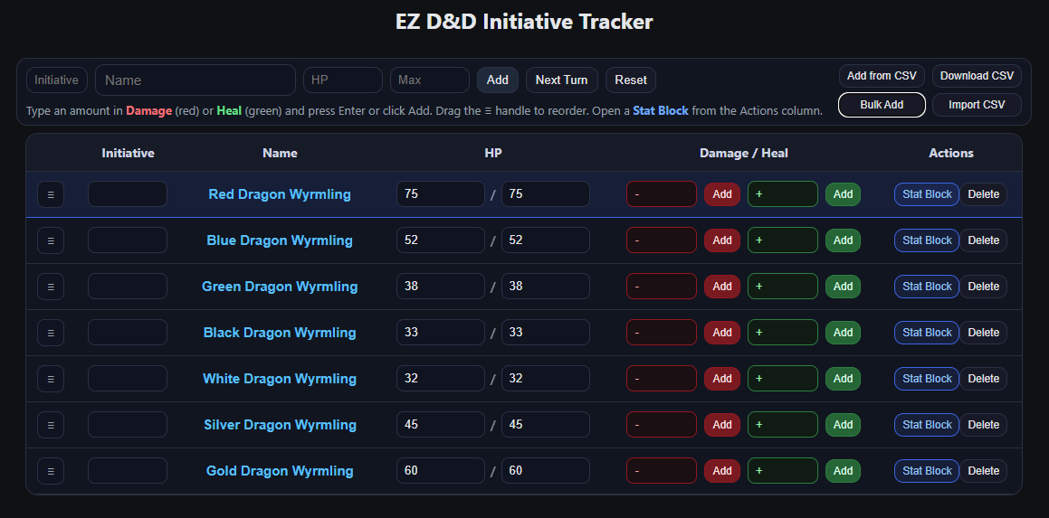 EZ D&D Tracker preview (placeholder)
